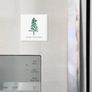Waterverf Pine Tree Modern Christmas Magneet