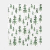 Waterverf Pine Tree Patroon Fleece Deken (Voorkant)