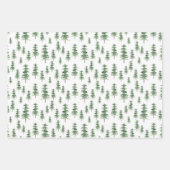 Waterverf Pine Tree Patroon Inpakpapier Vel (Voorkant 3)