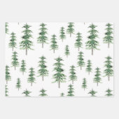 Waterverf Pine Tree Patroon Inpakpapier Vel (Voorkant 2)