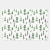 Waterverf Pine Tree Patroon Inpakpapier Vel (Voorkant)