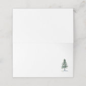 Waterverf Pine Tree Place Card (Buitenkant ongevouwen)