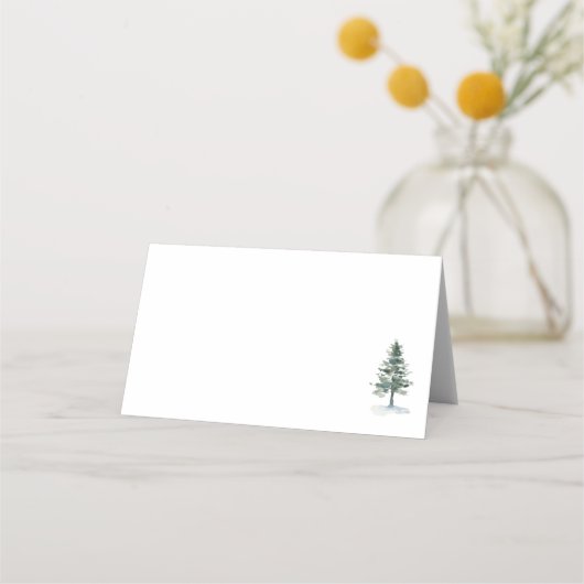 Waterverf Pine Tree Place Card (Voorkant)