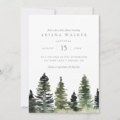 Waterverf Pine Trees Baby shower Kaart (Voorkant)
