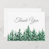 Waterverf Pine Trees Bedankkaart (Voorkant / Achterkant)