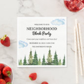 Waterverf Pine Trees Buurt Block Party Servet (Insitu)