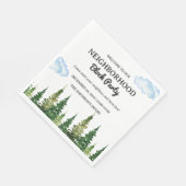 Waterverf Pine Trees Buurt Block Party Servet (Hoek)