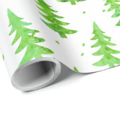 Waterverf Pine Trees Cadeaupapier (Rol Hoek)