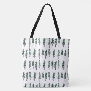 Waterverf Pine Trees Forest Pattern Draagtas