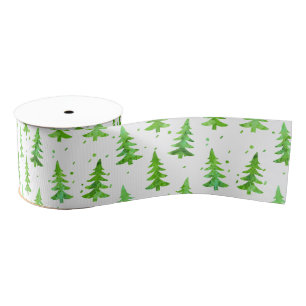 Waterverf Pine Trees Grosgrain Lint