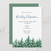 Waterverf Pine Trees Kaart (Voorkant / Achterkant)