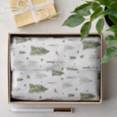 Waterverf Pine Trees kerstcadeaupapier Tissuepapier (Geschenk)