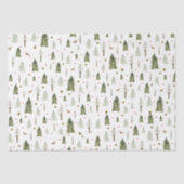 Waterverf Pine Trees kerstcadeaupapier Tissuepapier (Voorkant)