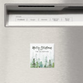 Waterverf Pine Trees Kerstmis Magneet (Insitu (Vaatwasser))