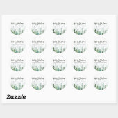 Waterverf Pine Trees Kerstmis Ronde Sticker (Vel)
