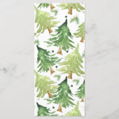 Waterverf Pine Trees Rustic Kraft Wedding Menu (Achterkant)