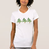 Waterverf Pine Trees Rustiek Winter Green Custom T-shirt (Voorkant)