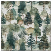 Waterverf Pine Trees Stof (Close Up)