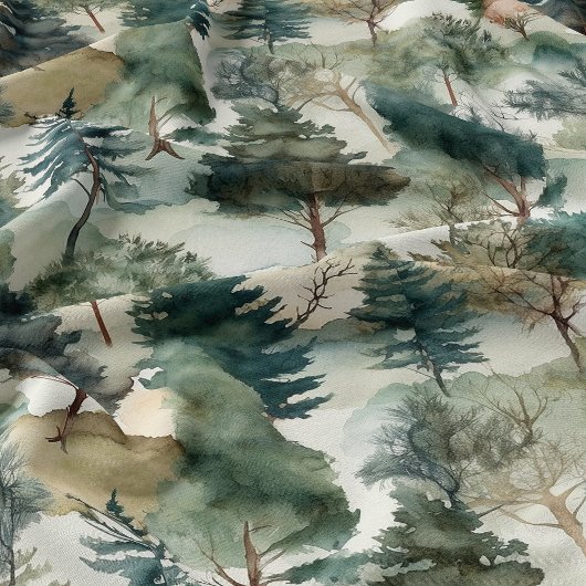 Waterverf Pine Trees Stof