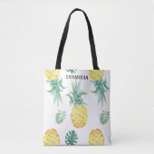 Waterverf Pineapple Print Canvas tas (Voorkant)