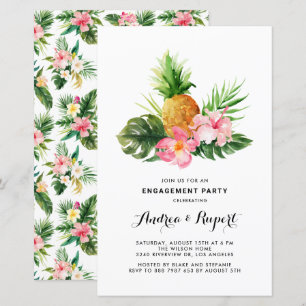 Waterverf Pineapple Tropische Engagement Party