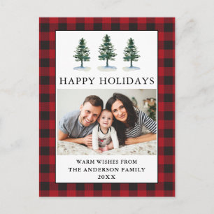 Waterverf Pines Photo Holiday Pset Briefkaart