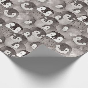 Waterverf Pinguïns Illustratie Kinderen  Cadeaupapier