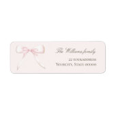 waterverf Pink Bow Label (Voorkant)