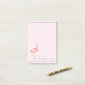 Waterverf Pink Flamingo gepersonaliseerd Post-it® Notes (Op bureau)