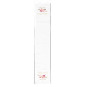 Waterverf Pink Floral Gold Wedding Medium Tafelloper (Voorkant)