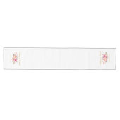 Waterverf Pink Floral Gold Wedding Medium Tafelloper (Horizontaal)