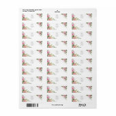 Waterverf Pink Floral Lijst Wedding Etiket (Full Sheet)