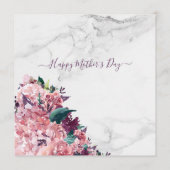 Waterverf Pink Floral Marble Moederdag Brunch Menu (Achterkant)