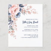 Waterverf Pink Floral Moederdag Brunch nodigt uit (Voorkant)