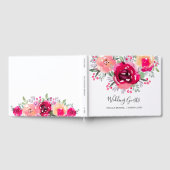 Waterverf Pink Floral Wedding Gastenboek (Volledig)