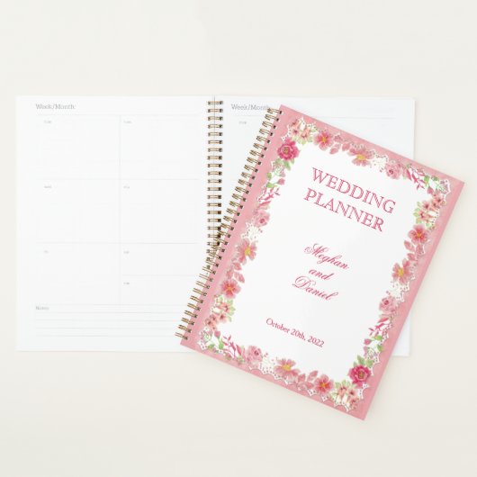Waterverf Pink Floral Wedding Planner (Display)