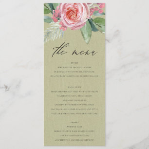 WATERVERF PINK FLOWER GREEN FOLIAGE MENU