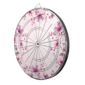 Waterverf Pink Flowers Dartboard Dartbord (Voorkant Rechts)