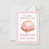 Waterverf Pink Gingham's mores Valentijns Kaarten Notitiekaartje (Voorkant)
