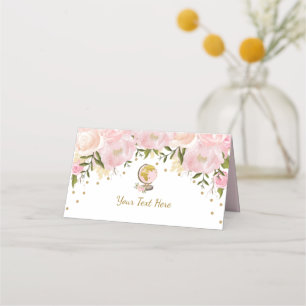 Waterverf Pink Gold Travel Adventure Baby shower