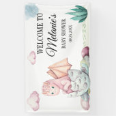 Waterverf Pink Hatching Dragon Pink Clouds Spandoek (Verticaal)