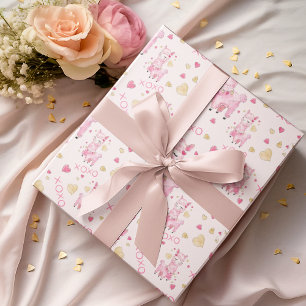 Waterverf Pink Llama XOXO Cadeaupapier