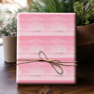 Waterverf Pink Ombre Sweet Girl Baby shower Cadeaupapier