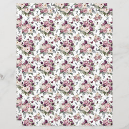 Waterverf Pink Peonies Scrapbook Paper