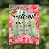 Waterverf Pink Peonies Vrijgezellenfeest Welkom Acryl Bord