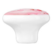 Waterverf Pink Peony Ceramic Knob. Keramische Knop (Zijkant)