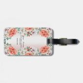 Waterverf Pioen Bloem Bagagelabel (Achterkant horizontaal)