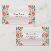 Waterverf Pioen Bloem Visitekaartje (Voorkant / Achterkant)