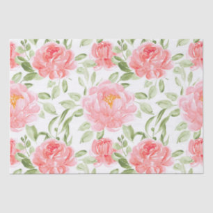 Waterverf Pioen Bloemen Patroon Weefsel Papier