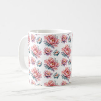 Waterverf Pioen Bloemmotief Koffiemok